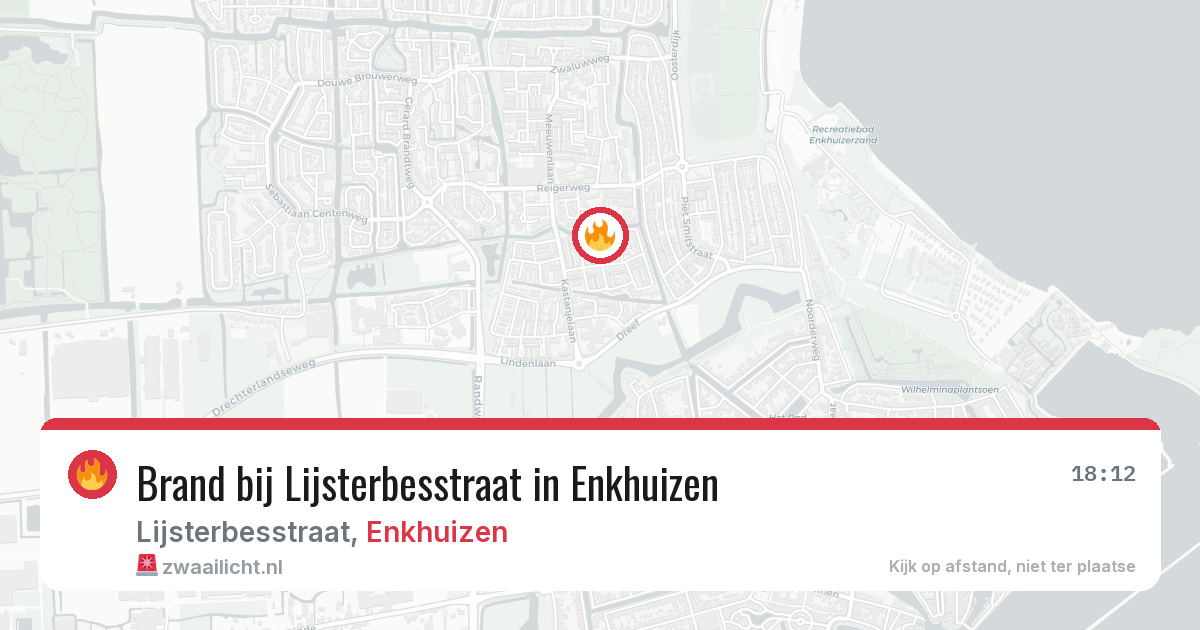 Brand bij Lijsterbesstraat in Enkhuizen — 8 aug 2026