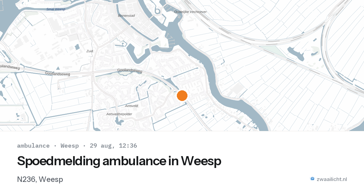 Spoedmelding ambulance in Weesp — 29 aug 2026
