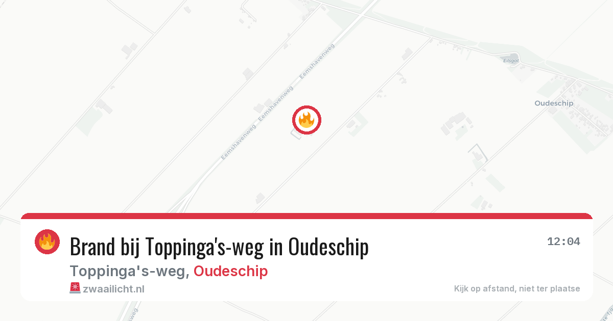 Brand bij Toppinga's-weg in Oudeschip — 30 mrt 2026