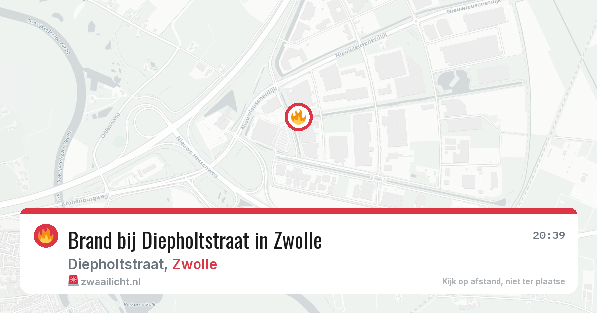 Brand bij Diepholtstraat in Zwolle — 20 mei 2026