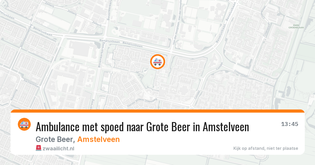 Ambulance met spoed naar Grote Beer in Amstelveen — 20 mei 2026