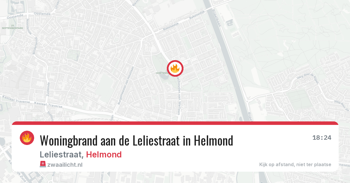 Woningbrand aan de Leliestraat in Helmond — 30 jan 2026