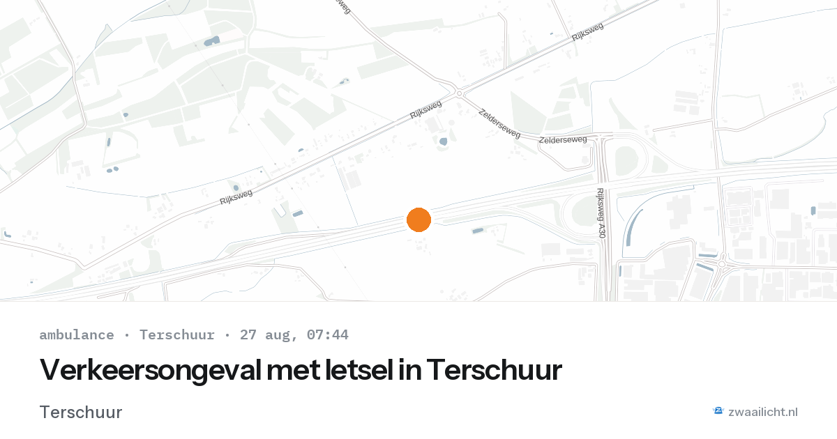 Verkeersongeval met letsel in Terschuur — 27 aug 2026