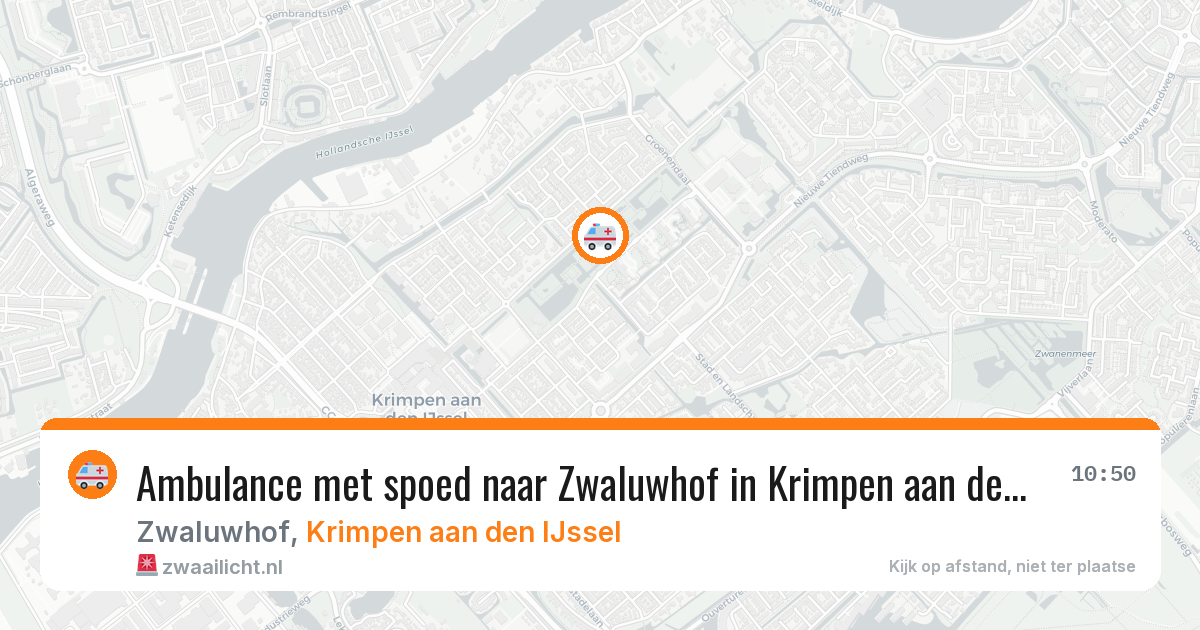 Ambulance met spoed naar Zwaluwhof in Krimpen aan den IJssel — 22 jun 2026