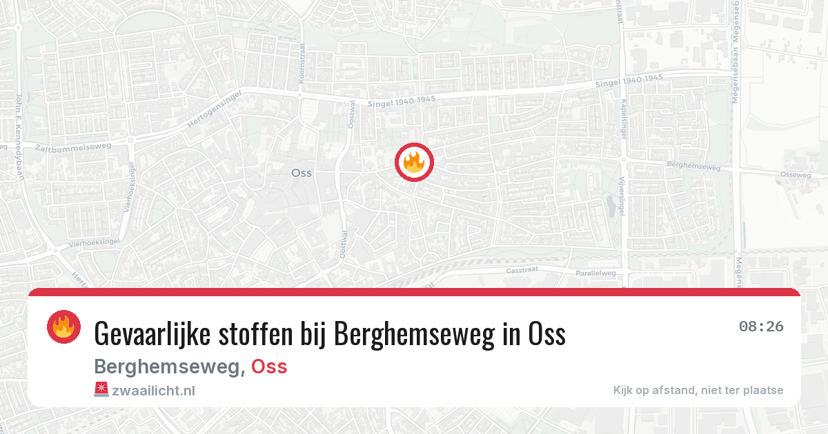 Gevaarlijke stoffen bij Berghemseweg in Oss — 4 jul 2026