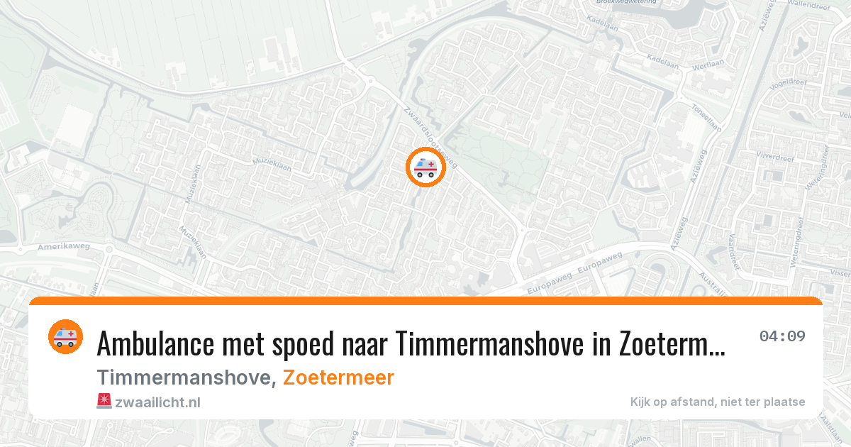 Ambulance met spoed naar Timmermanshove in Zoetermeer — 29 apr 2026