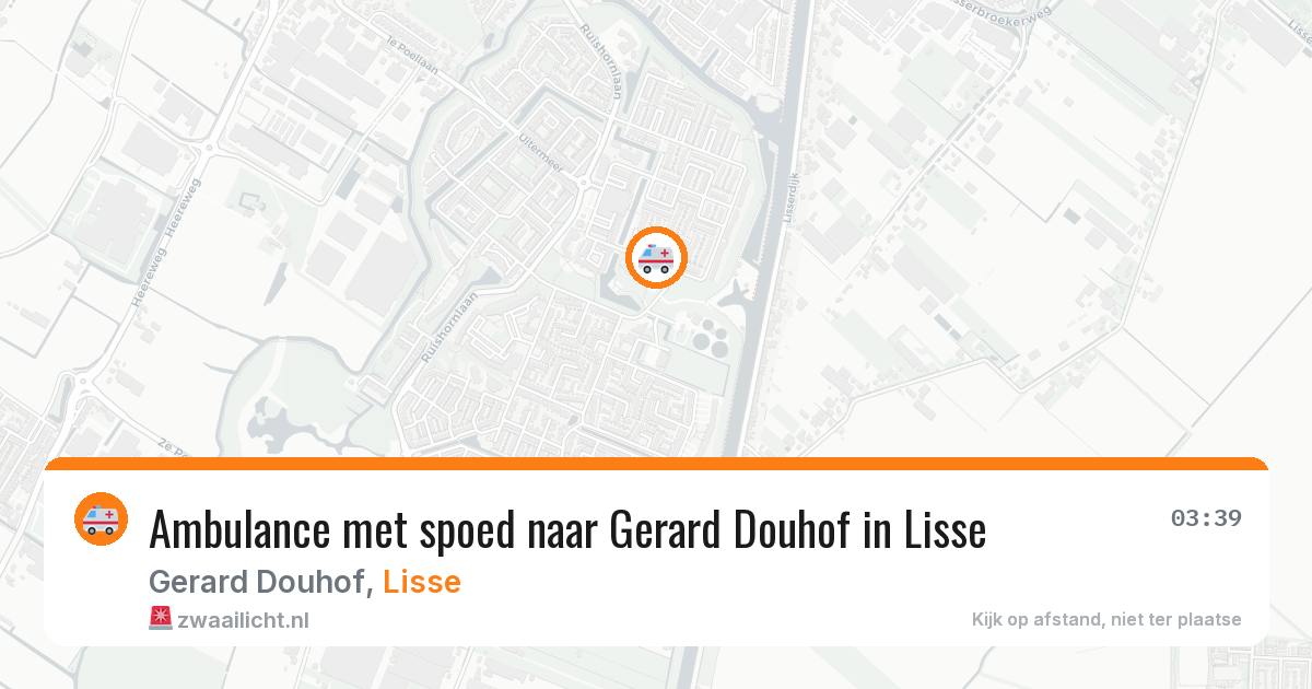 Ambulance met spoed naar Gerard Douhof in Lisse — 20 jan 2026