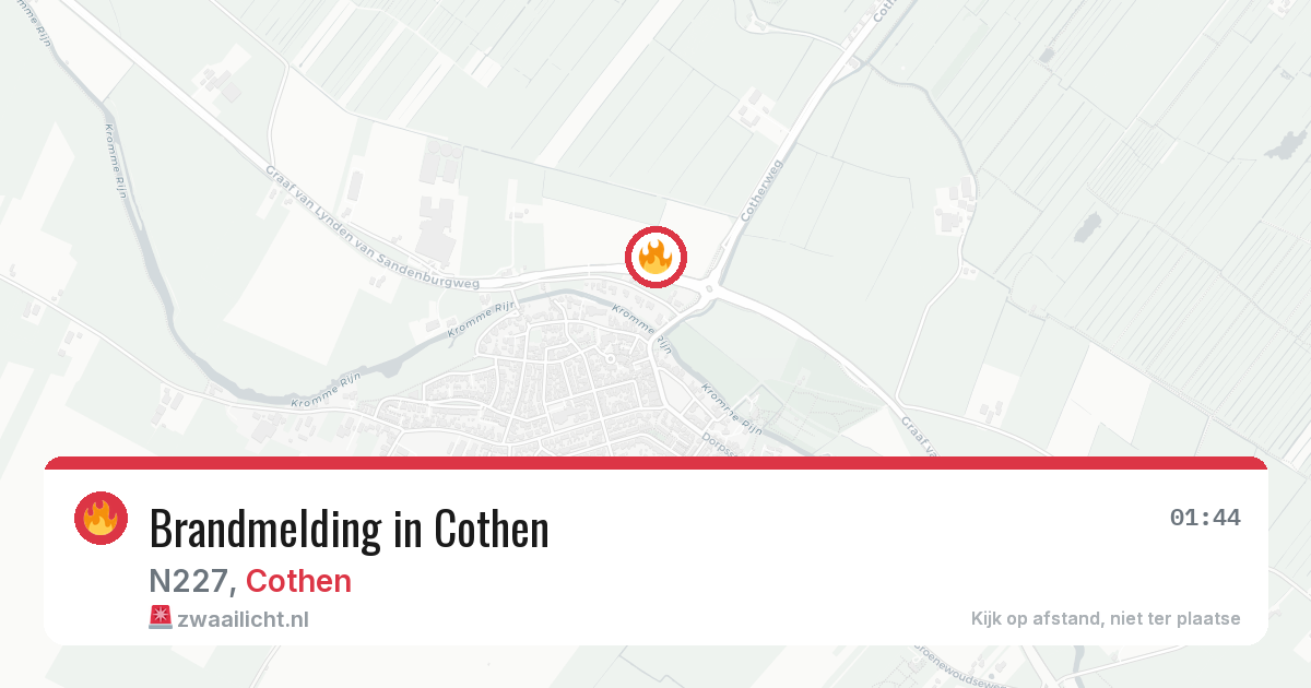 Brandmelding in Cothen — 19 jun 2026