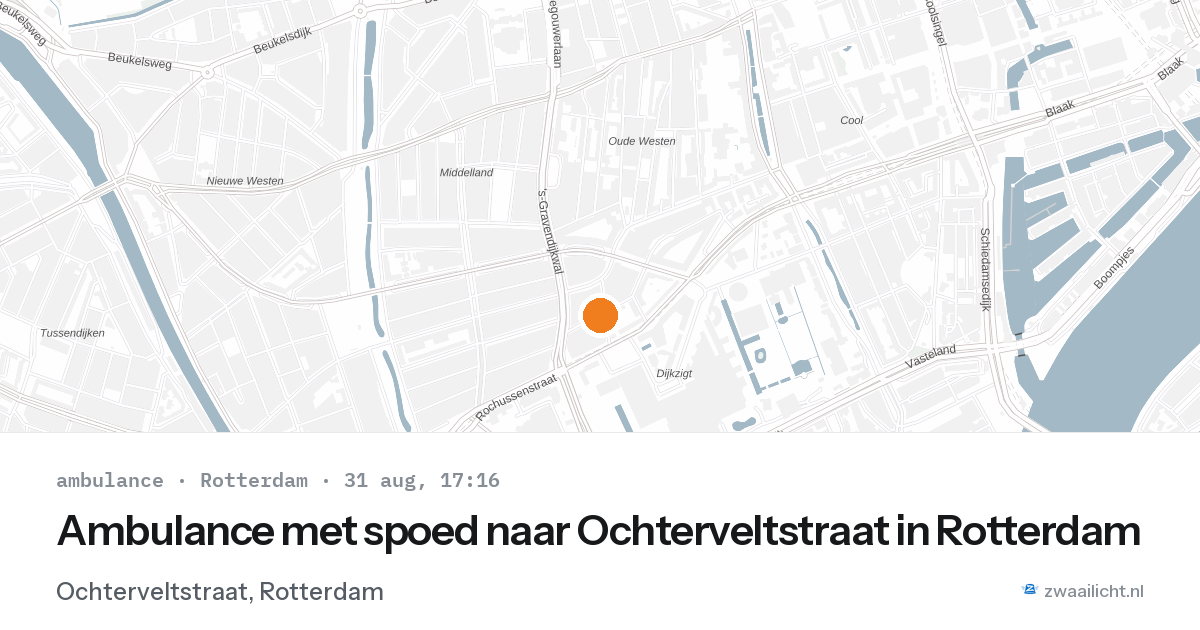Ambulance met spoed naar Ochterveltstraat in Rotterdam — 31 aug 2026