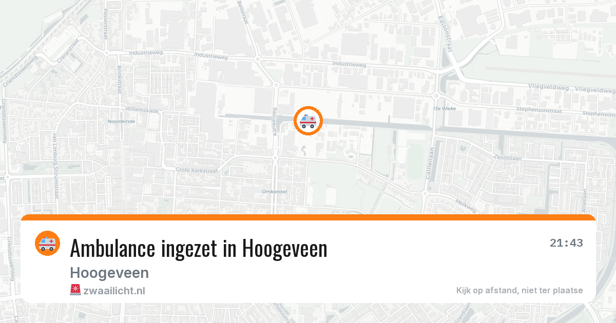 Ambulance ingezet in Hoogeveen — 25 jun 2026 | 🚨 Zwaailicht.nl