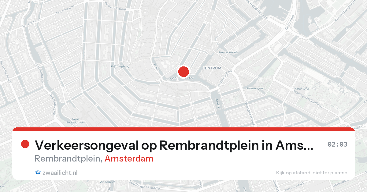 Verkeersongeval op Rembrandtplein in Amsterdam — 22 aug 2026
