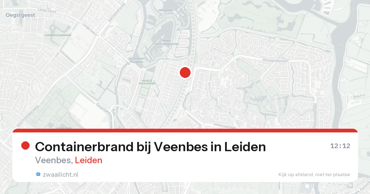 Containerbrand bij Veenbes in Leiden — 18 apr 2026