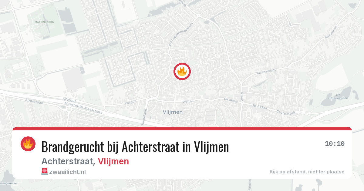 Brandgerucht bij Achterstraat in Vlijmen — 28 jun 2026