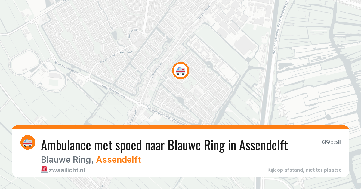 Ambulance met spoed naar Blauwe Ring in Assendelft — 26 jun 2026