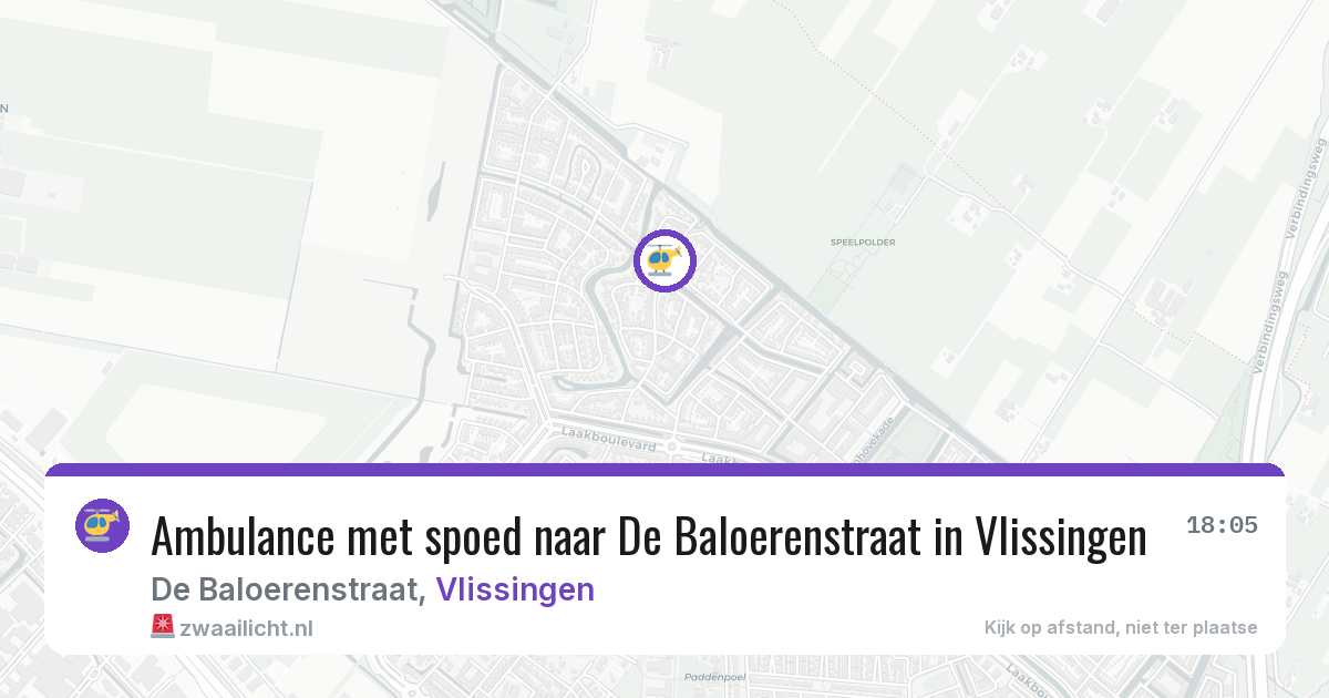 Ambulance met spoed naar De Baloerenstraat in Vlissingen — 7 jul 2026