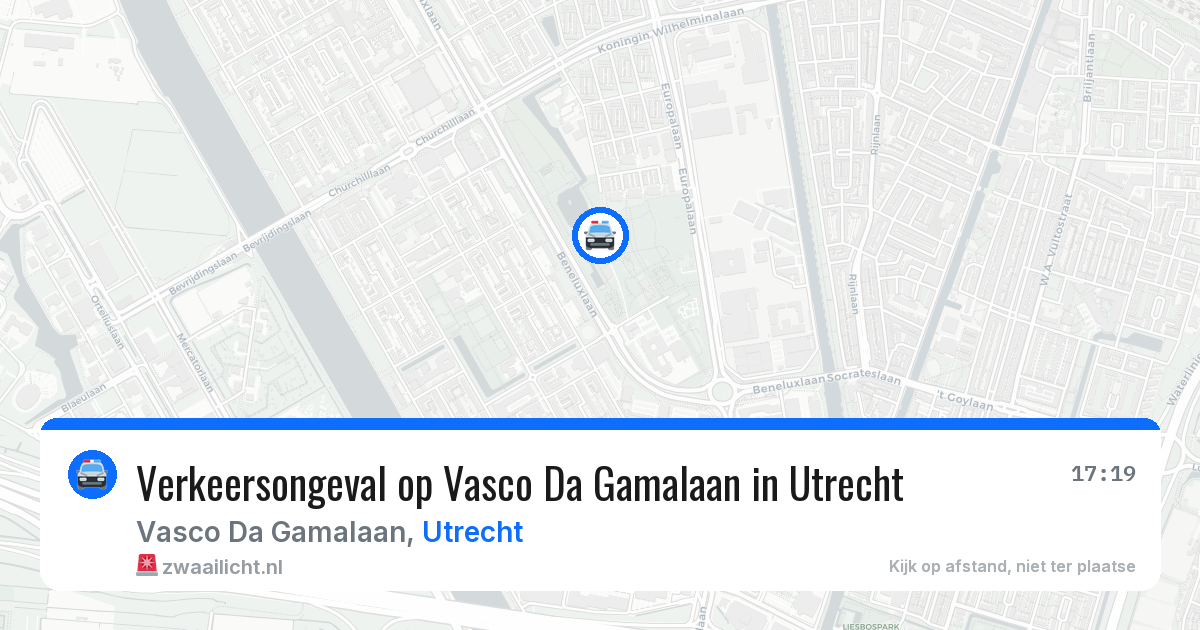 Verkeersongeval op Vasco Da Gamalaan in Utrecht — 26 jul 2026