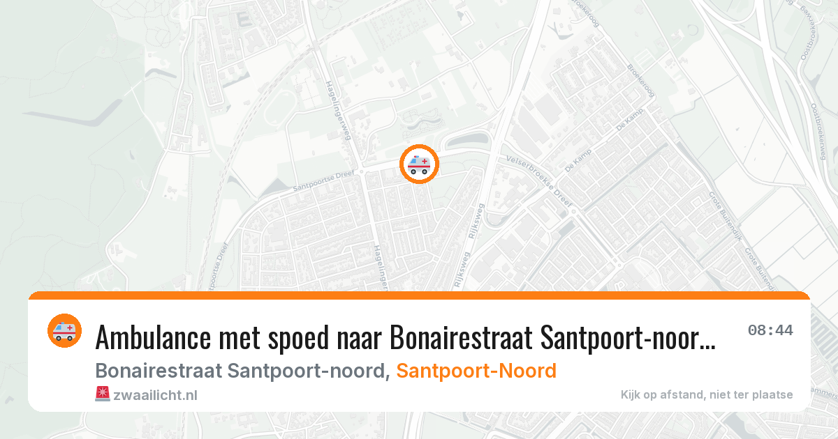 Ambulance met spoed naar Bonairestraat Santpoort-noord in Santpoort-Noord — 30 jul 2026