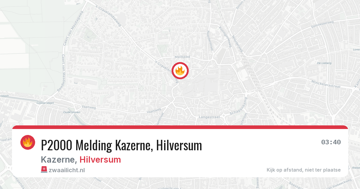 P2000 Melding Kazerne, Hilversum — 29 apr 2026