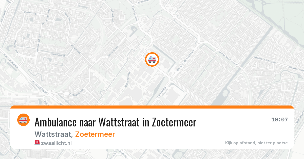 Ambulance naar Wattstraat in Zoetermeer — 5 jul 2026