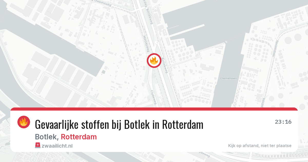 Gevaarlijke stoffen bij Botlek in Rotterdam — 24 mei 2026