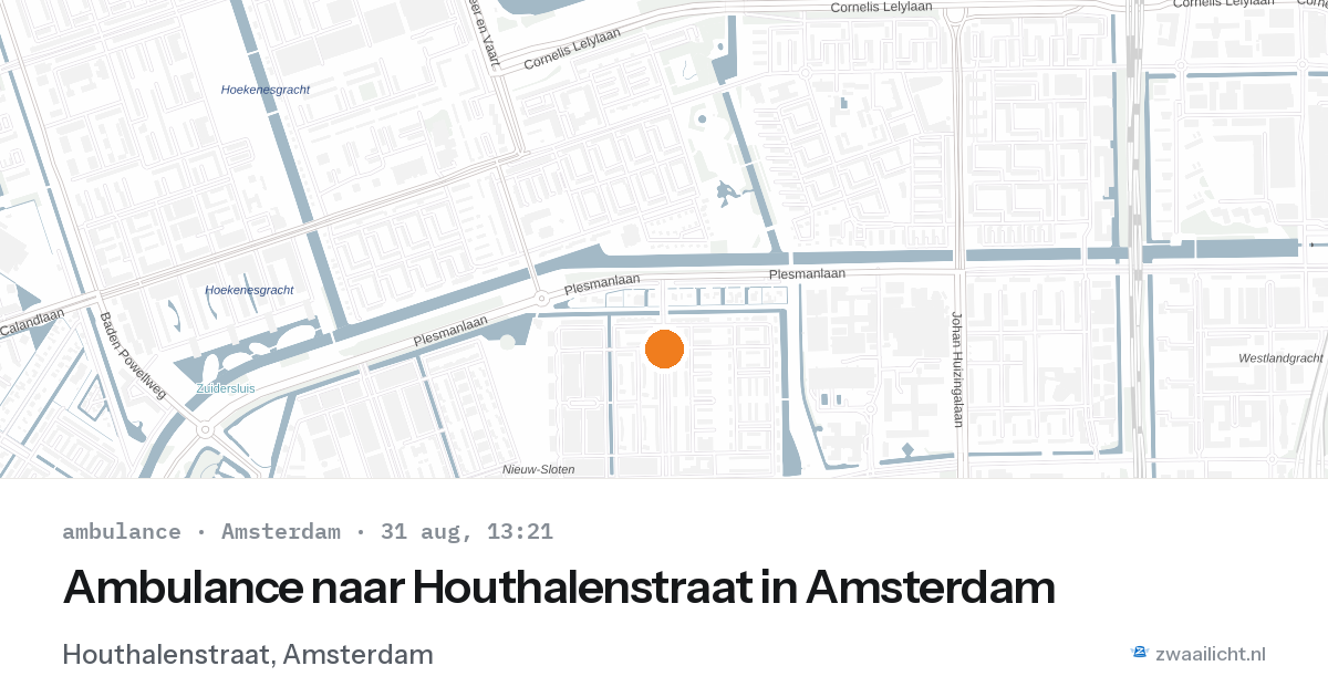 Ambulance naar Houthalenstraat in Amsterdam — 31 aug 2026