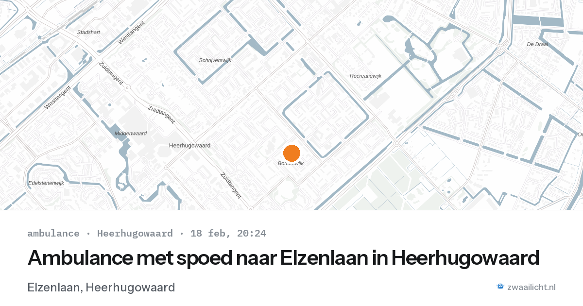 Ambulance met spoed naar Elzenlaan in Heerhugowaard — 18 feb 2026
