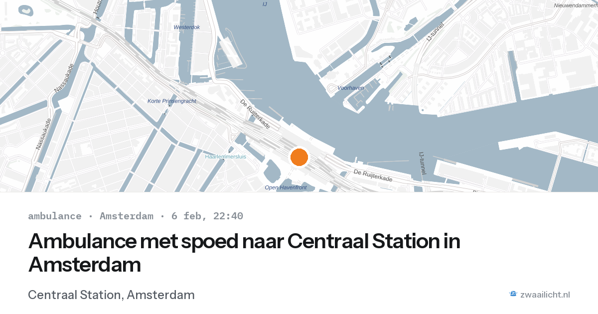 Ambulance met spoed naar Centraal Station in Amsterdam — 6 feb 2026