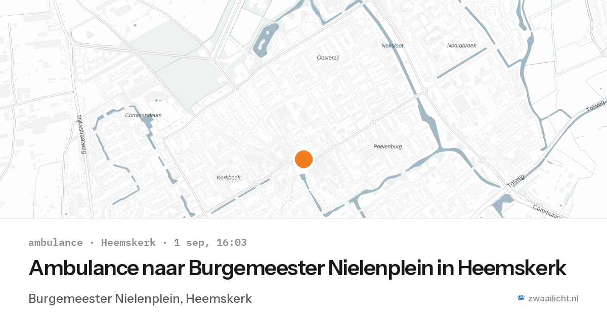 Ambulance naar Burgemeester Nielenplein in Heemskerk — 1 sep 2026