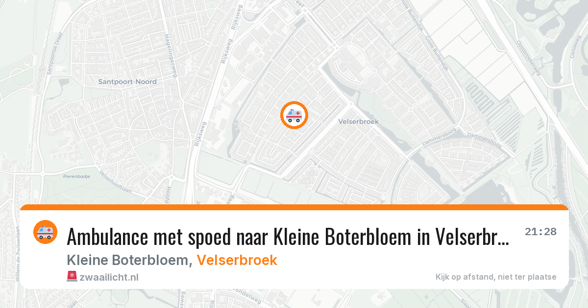 Ambulance met spoed naar Kleine Boterbloem in Velserbroek — 1 aug 2026