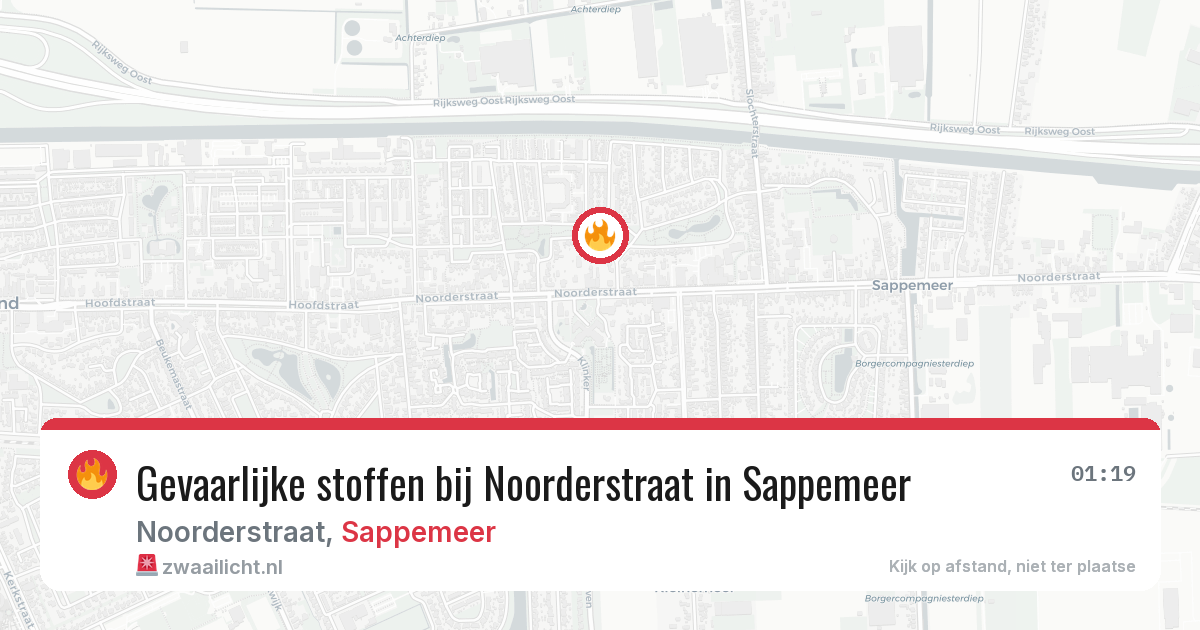 Gevaarlijke stoffen bij Noorderstraat in Sappemeer — 19 jun 2026