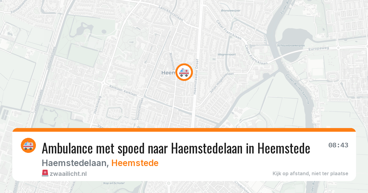 Ambulance met spoed naar Haemstedelaan in Heemstede — 25 apr 2026