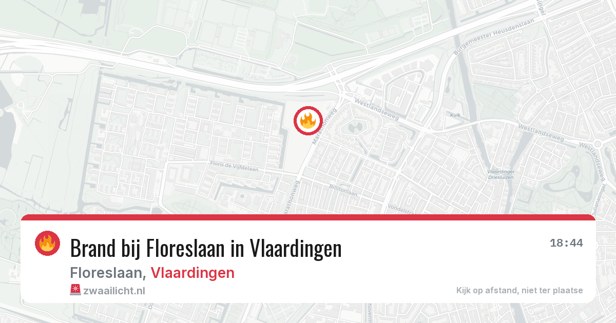 Brand bij Floreslaan in Vlaardingen — 13 aug 2026