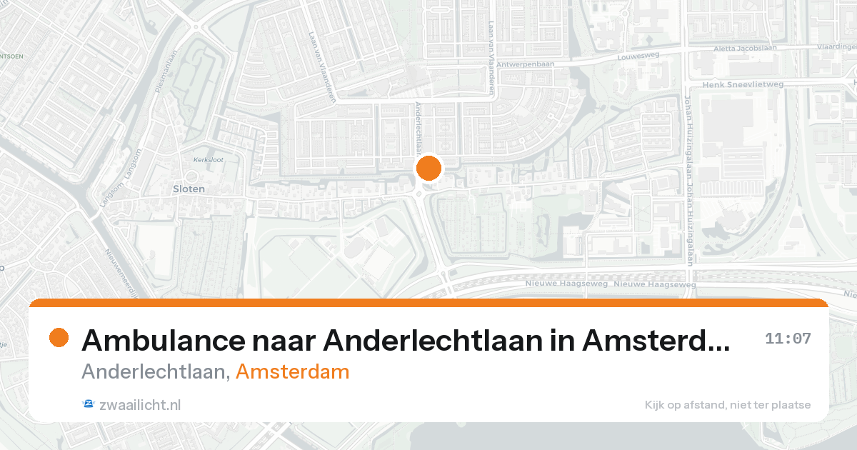 Ambulance naar Anderlechtlaan in Amsterdam — 25 aug 2026