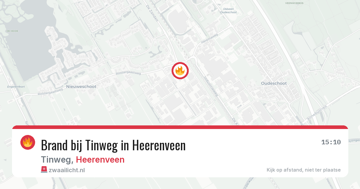 Brand bij Tinweg in Heerenveen — 30 jul 2026