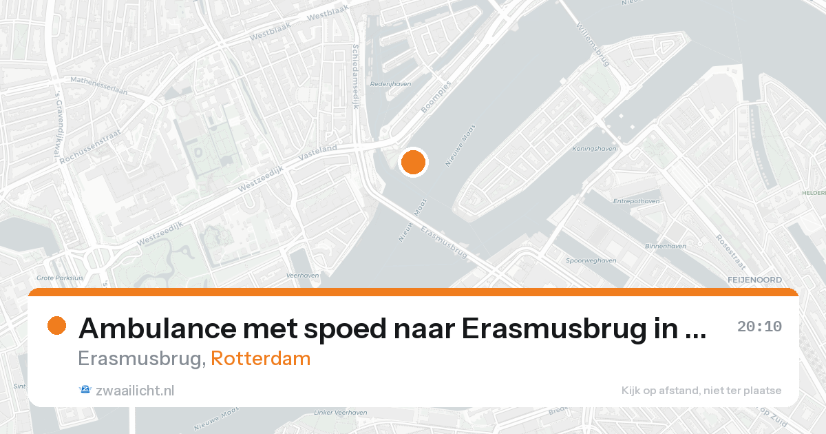 Ambulance met spoed naar Erasmusbrug in Rotterdam — 21 aug 2026