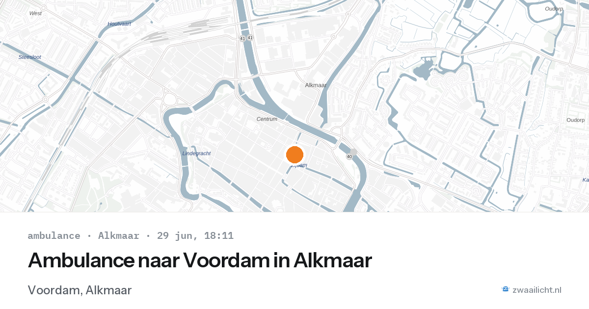 Ambulance naar Voordam in Alkmaar — 29 jun 2026