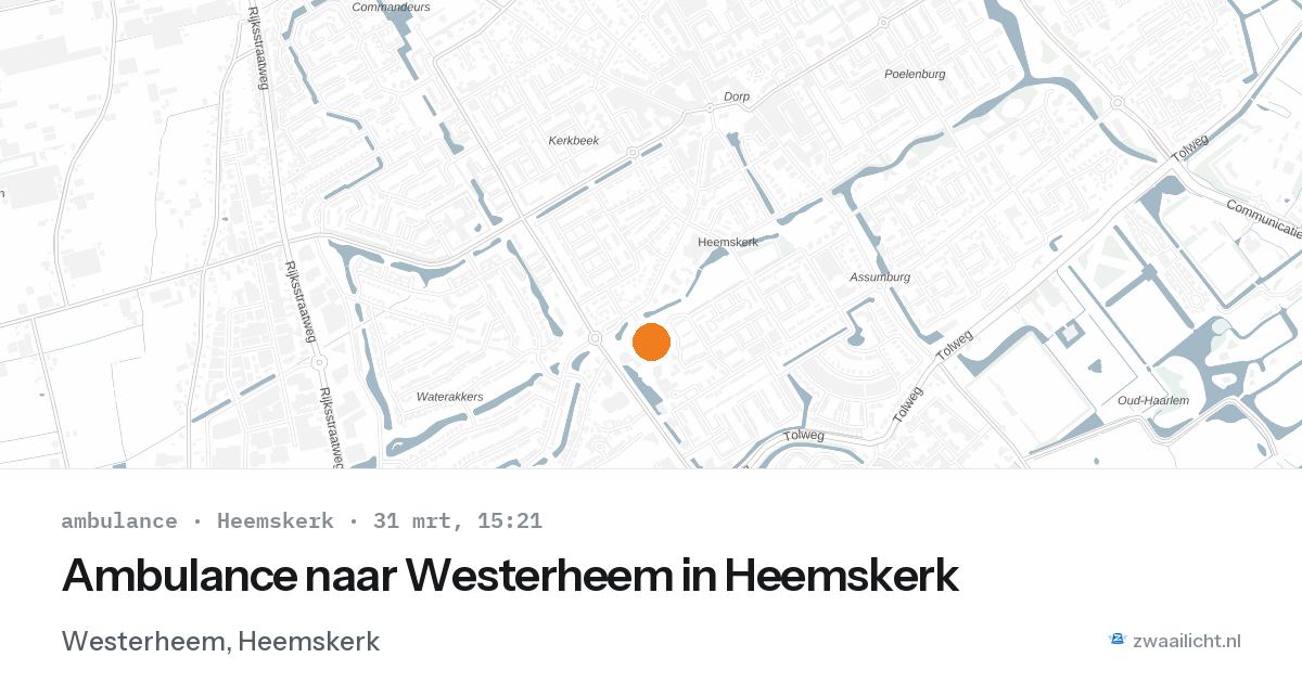 Ambulance naar Westerheem in Heemskerk — 31 mrt 2026