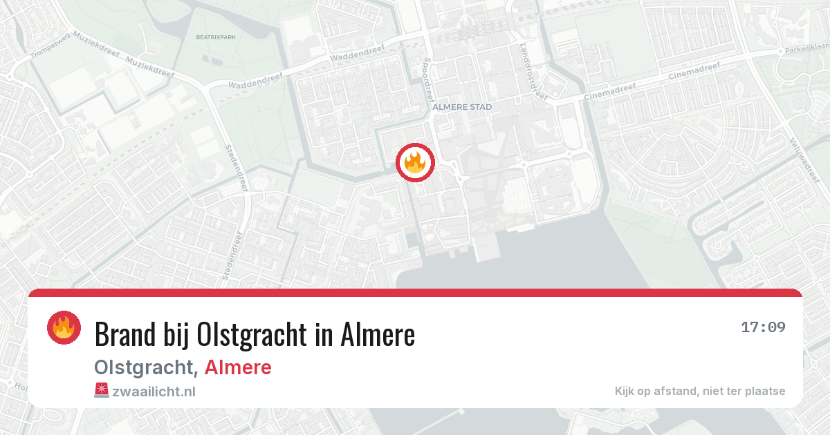 Brand bij Olstgracht in Almere — 1 jun 2026