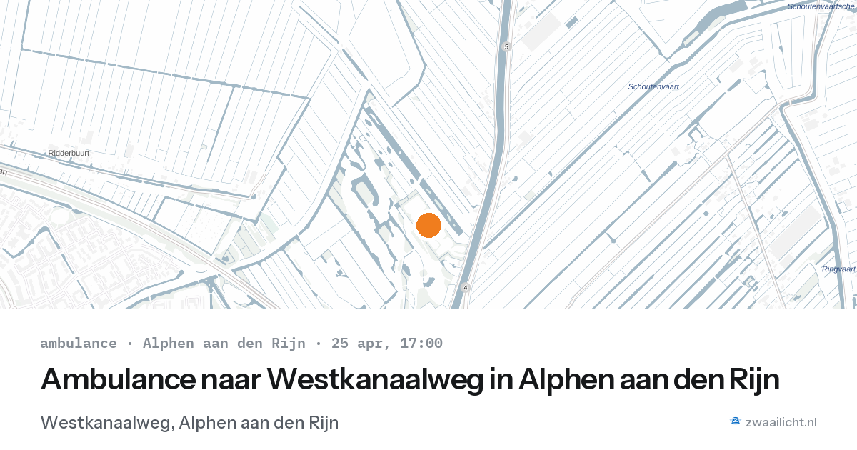 Ambulance naar Westkanaalweg in Alphen aan den Rijn — 25 apr 2026