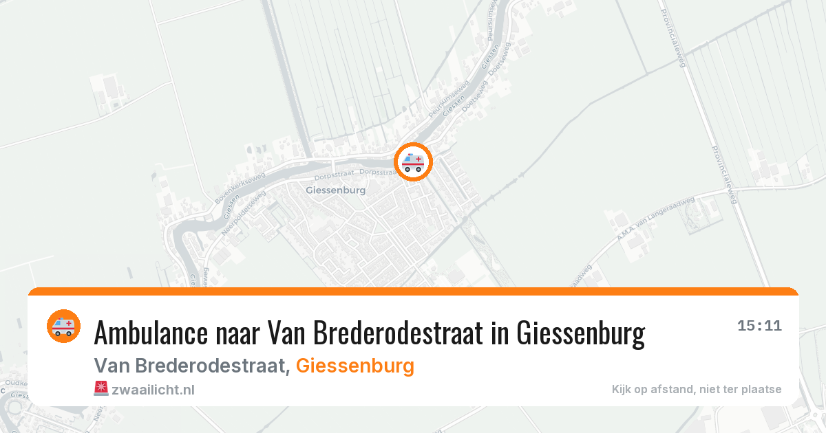 Ambulance naar Van Brederodestraat in Giessenburg — 18 jul 2026