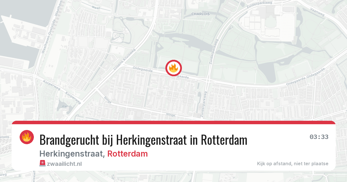 Brandgerucht bij Herkingenstraat in Rotterdam — 20 jun 2026