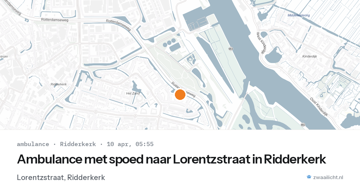 Ambulance met spoed naar Lorentzstraat in Ridderkerk — 10 apr 2026