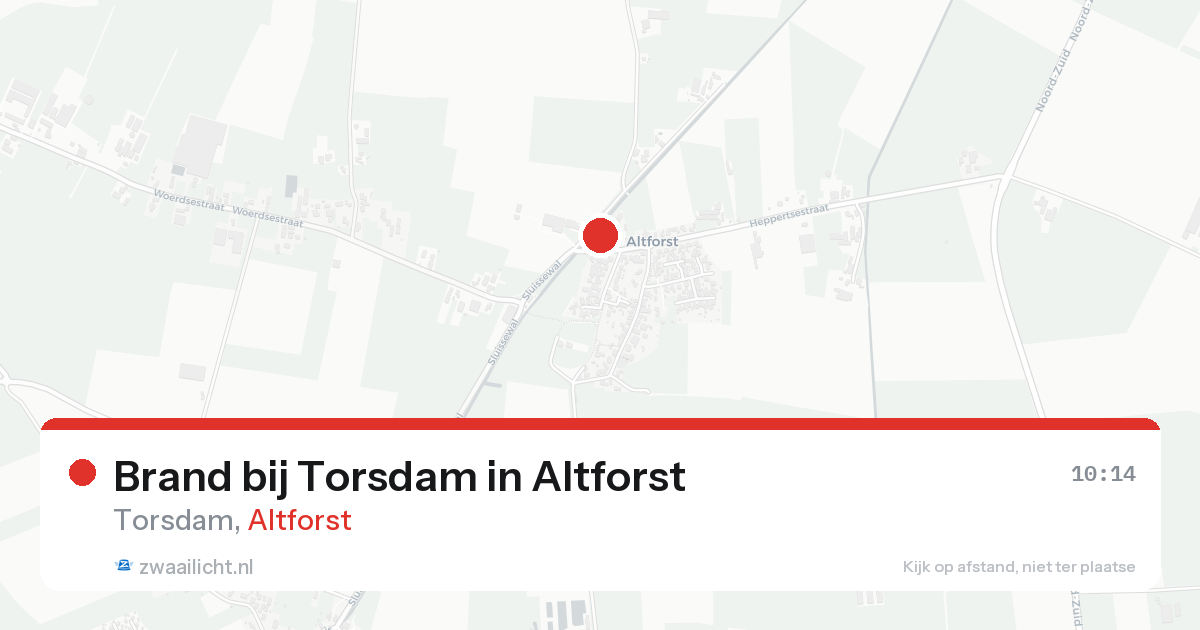 Brand bij Torsdam in Altforst — 20 aug 2026