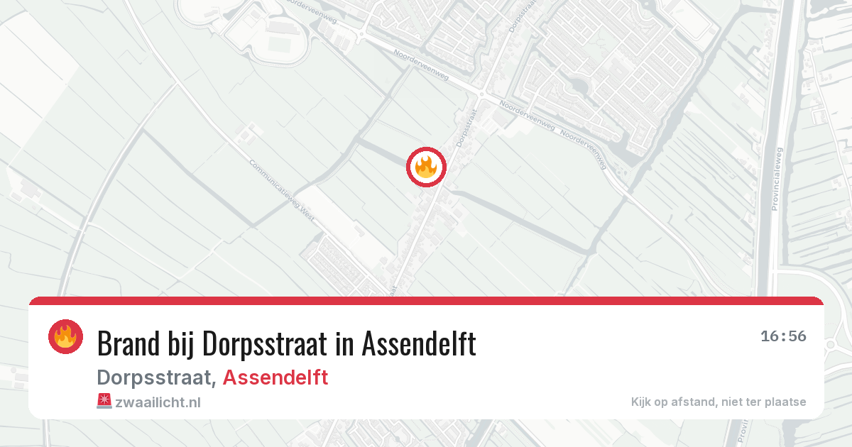 Brand bij Dorpsstraat in Assendelft — 20 mei 2026