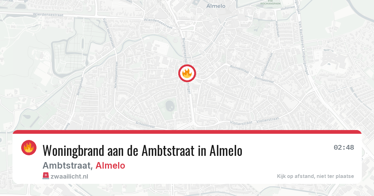 Woningbrand aan de Ambtstraat in Almelo — 11 mei 2026