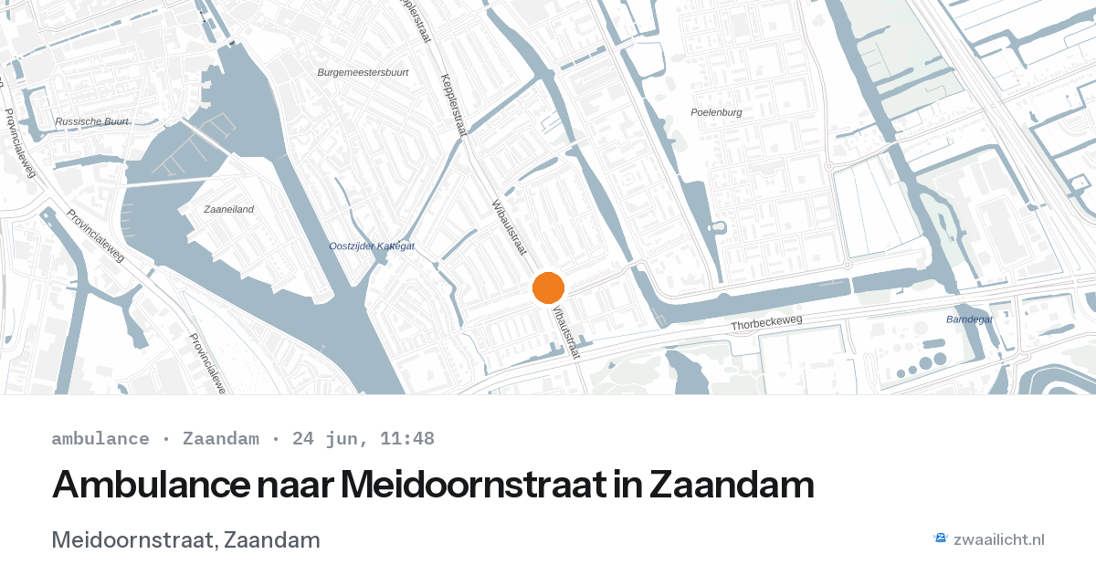Ambulance naar Meidoornstraat in Zaandam — 24 jun 2026