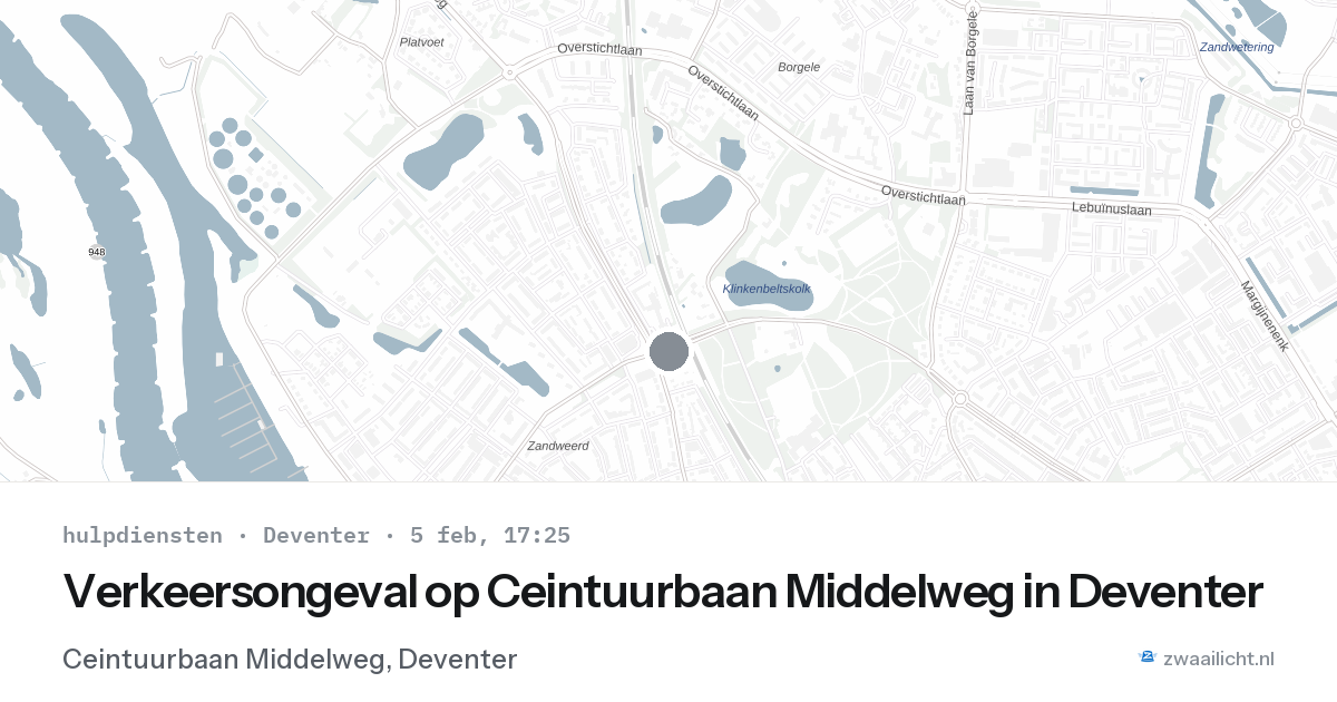 Verkeersongeval op Ceintuurbaan Middelweg in Deventer — 5 feb 2026