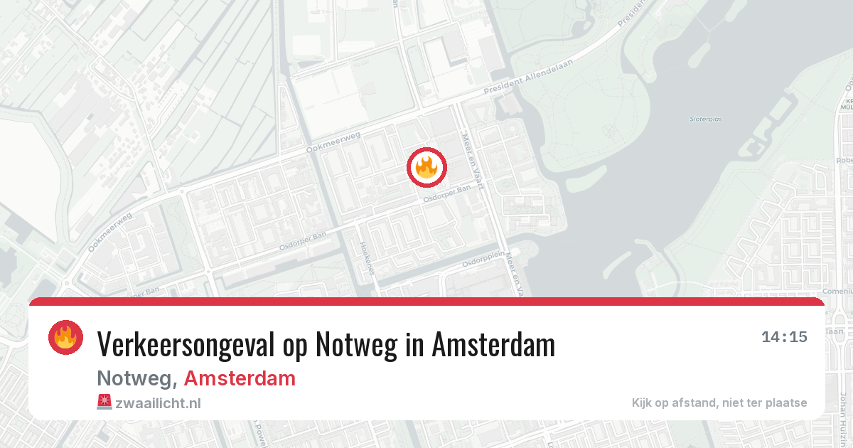 Verkeersongeval op Notweg in Amsterdam — 22 jun 2026