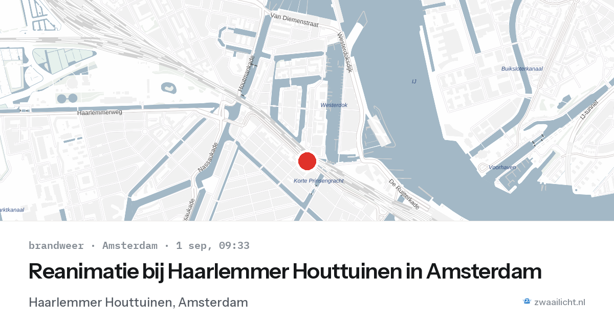 Reanimatie bij Haarlemmer Houttuinen in Amsterdam — 1 sep 2026