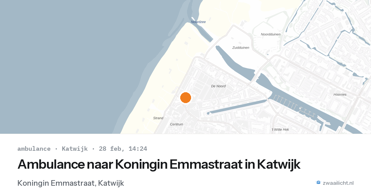 Ambulance naar Koningin Emmastraat in Katwijk — 28 feb 2026
